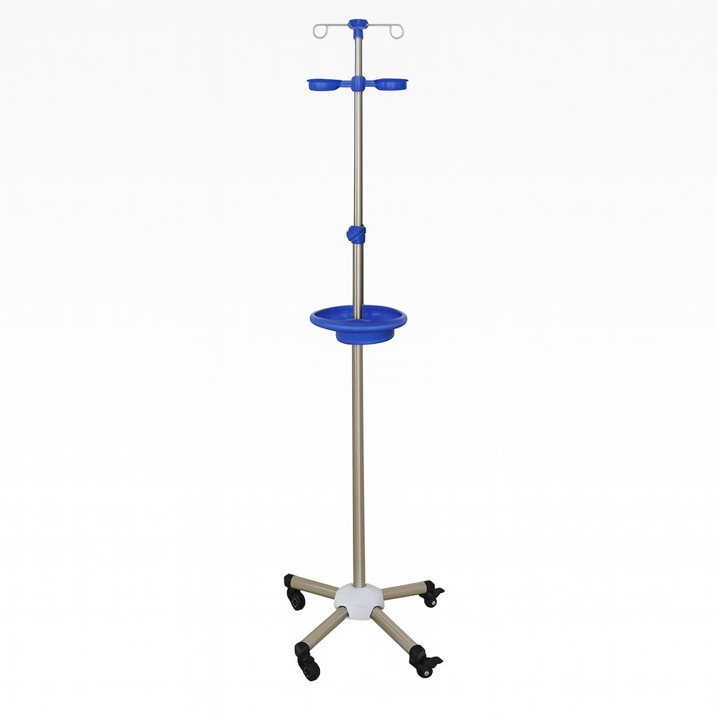 HP-AB04 Stainless steel round tube pentagonal mobile infusion rack