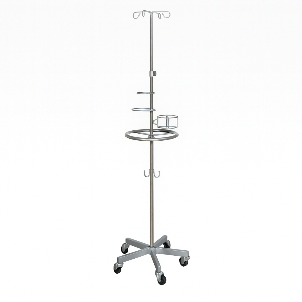HP-AB05 Stainless steel square tube pentagonal mobile infusion rack